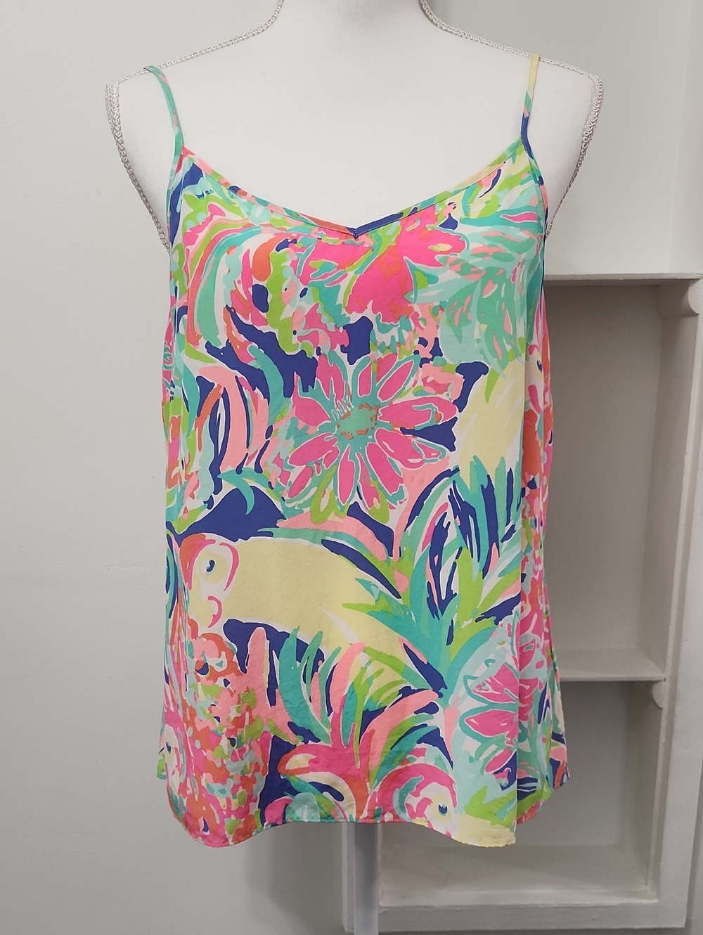 Lilly Pulitzer Zoe Silk Camisole Casa Banana Print Size M